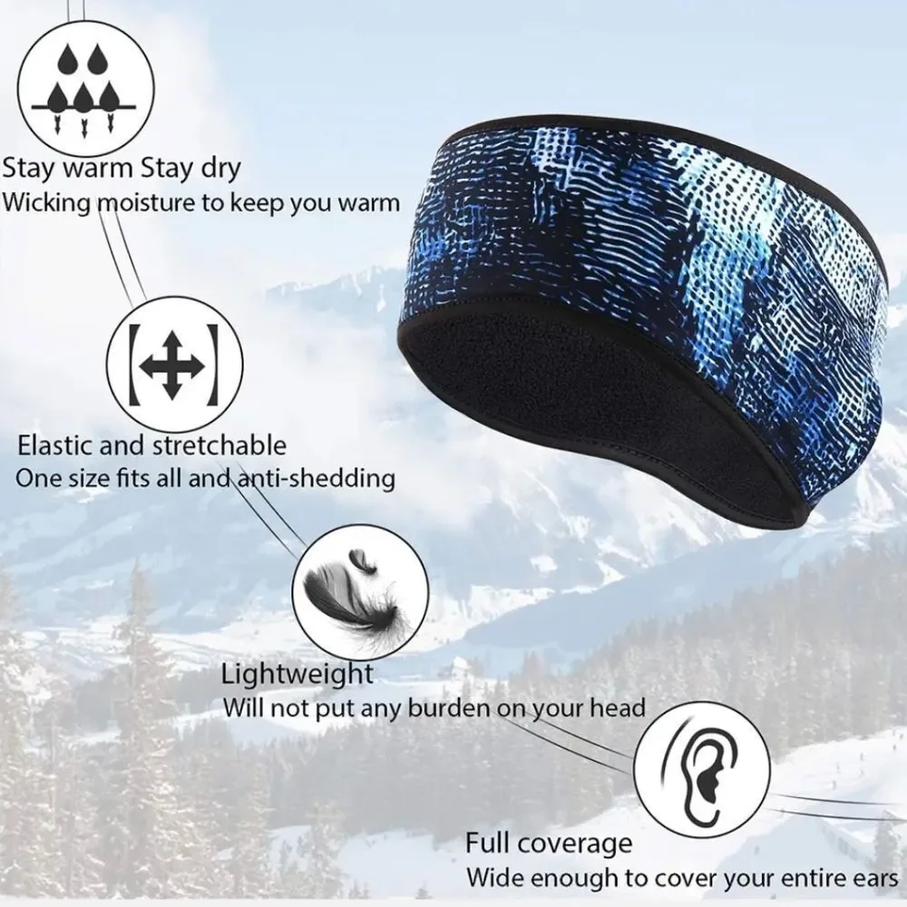 Winter Fleece Headbands for Men Women Stretchy Ear Warm Workout Sweatbands US